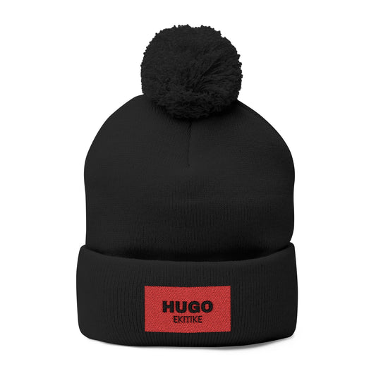 Hugo Ekitike black/red embroidered winter knitted hat